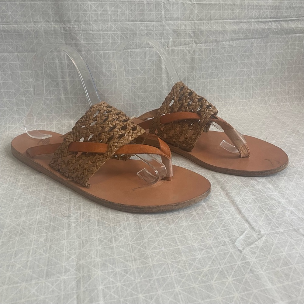 Ancient Greek Sandals‎ Zenobia Woven Leather Slides 42